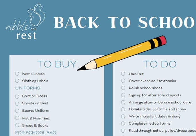Back to school checklist