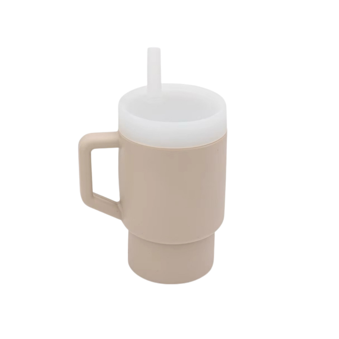 Silicone Tumbler with Handle and Straw - Leak-Proof, Durable & Reusable Cup