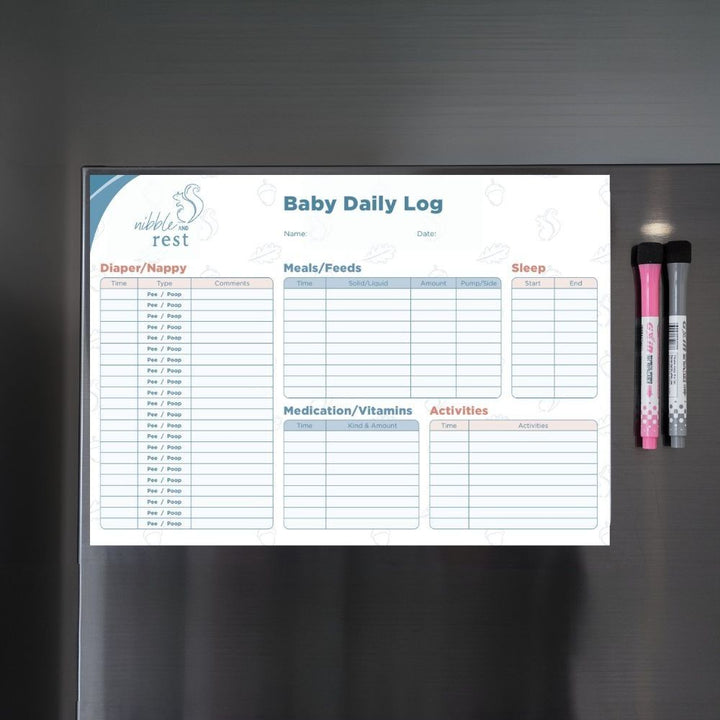 Baby Daily Log Whiteboard