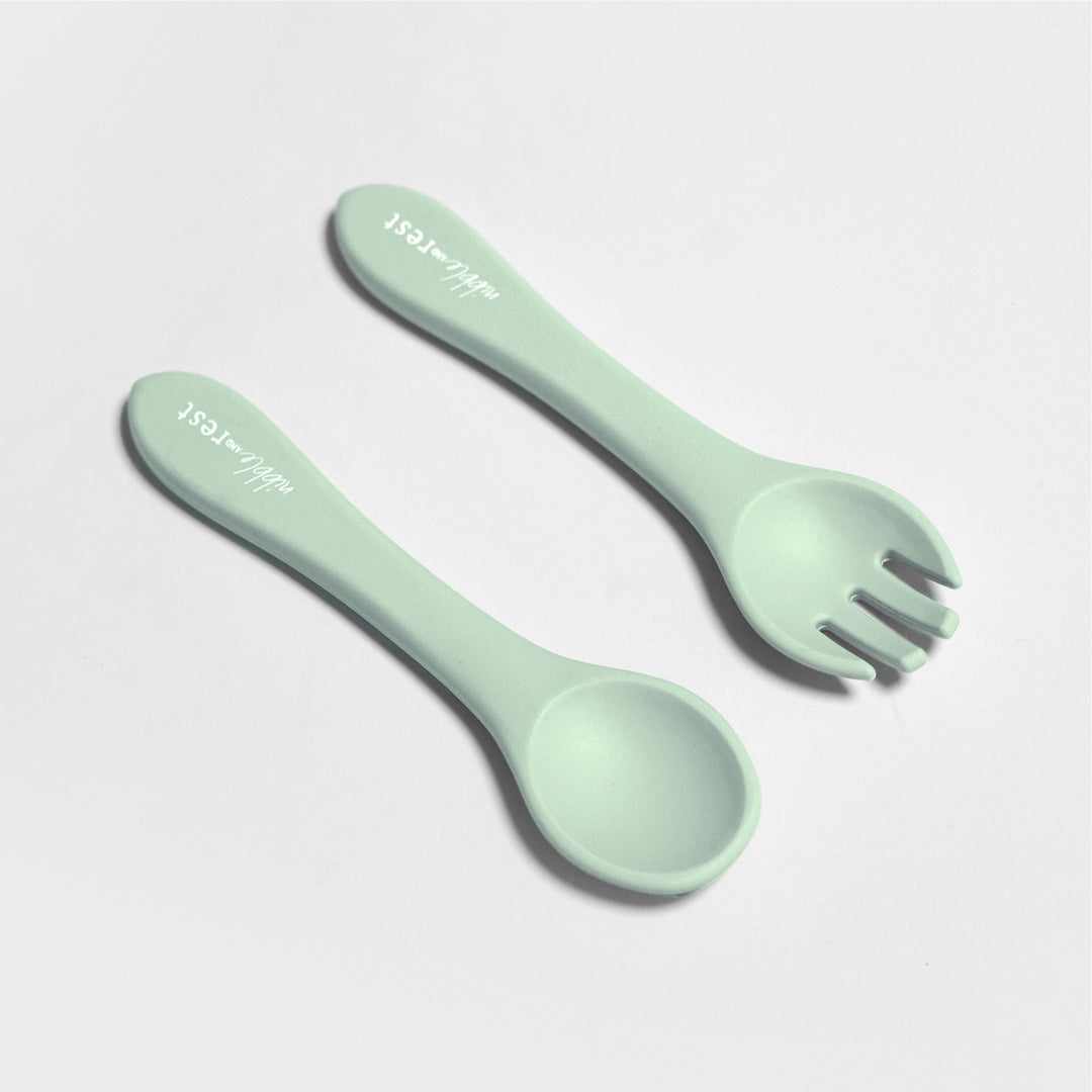 Silicone spoon and fork set