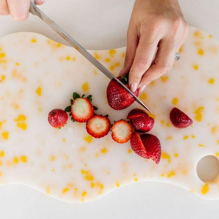 PRE ORDER Early October Nibble and Rest Chopping Boards - Family-Friendly, Colourful & Stylish - Passionfruit Slice