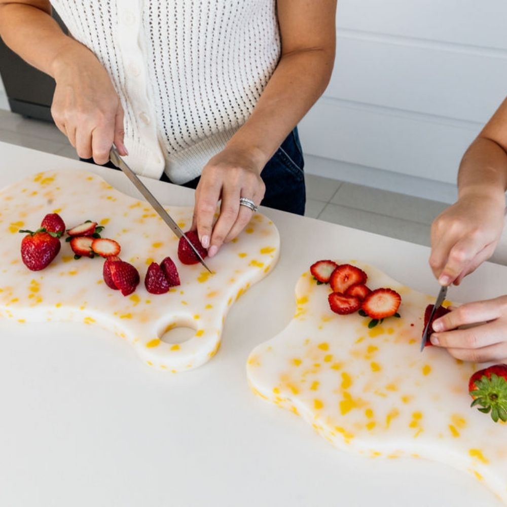PRE ORDER Early October Nibble and Rest Chopping Boards - Family-Friendly, Colourful & Stylish - Passionfruit Slice