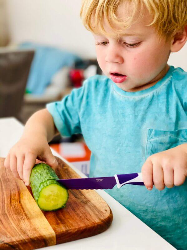 kiddi kutter Child Safe Knife | Stainless Steel Design | Rounded Edges That  Won't Cut Skin | Kid Friendly Training Knives | Mustard